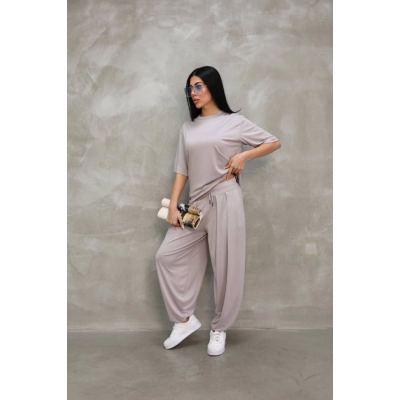 Osy Modal Yumuşak Dokulu Kumaş Oversize Bisiklet Yaka T-shirt Jogger Eşofman Altı Eşofman Takımı - Gri Osy Modal Yumuşak Dokulu Kumaş Oversize Bisiklet Yaka T-shirt Jogger Eşofman Altı Eşofman Takımı - Gri