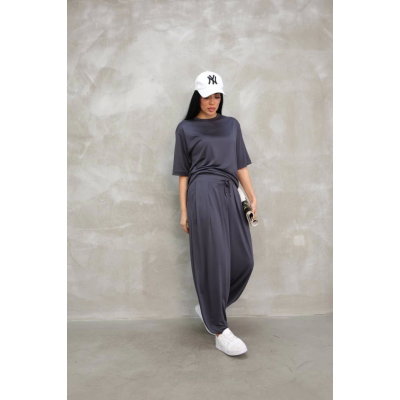 Osy Modal Yumuşak Dokulu Kumaş Oversize Bisiklet Yaka T-shirt Jogger Eşofman Altı Eşofman Takımı - Antrasit Osy Modal Yumuşak Dokulu Kumaş Oversize Bisiklet Yaka T-shirt Jogger Eşofman Altı Eşofman Takımı - Antrasit