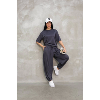 Osy Modal Yumuşak Dokulu Kumaş Oversize Bisiklet Yaka T-shirt Jogger Eşofman Altı Eşofman Takımı - Antrasit Osy Modal Yumuşak Dokulu Kumaş Oversize Bisiklet Yaka T-shirt Jogger Eşofman Altı Eşofman Takımı - Antrasit