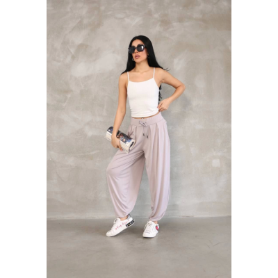 Osy Modal Yumuşak Dokulu Kumaş Şalvar Pantalon - Bej Osy Modal Yumuşak Dokulu Kumaş Şalvar Pantalon - Bej