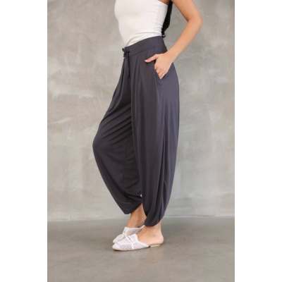 Osy Modal Yumuşak Dokulu Kumaş Şalvar Pantalon - Antrasit Osy Modal Yumuşak Dokulu Kumaş Şalvar Pantalon - Antrasit
