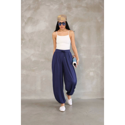 Osy Modal Yumuşak Dokulu Kumaş Şalvar Pantalon - Lacivert Osy Modal Yumuşak Dokulu Kumaş Şalvar Pantalon - Lacivert