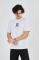 Erkek Bisiklet Yakalı Baskılı T-Shirt - Beyaz