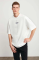Unisex Baskılı Oversize T-Shirt - Beyaz