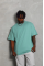 Unisex Oversize Düz Bisiklet Yaka T-Shirt - Mint Yeşili