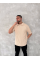 Yakalı Patlı Kısa Kol T-shirt - Bej