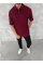 Yakalı Patlı Kısa Kol T-shirt - Bordo