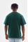 Unisex Oversize Düz Bisiklet Yaka T-Shirt - Koyu Yeşili