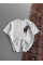 Erkek Baskılı Oversize T-shirt - Beyaz
