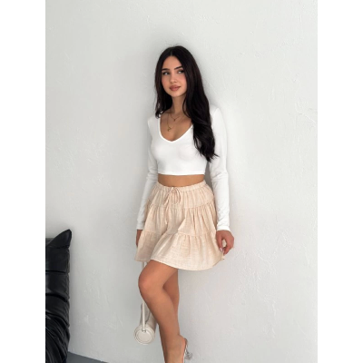 Keten Şortlu Etek - Bej Keten Şortlu Etek - Bej