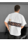 Ön Ve Arka Baskılı Oversize Bisiklet Yaka T-shirt - Beyaz