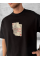 Ön Ve Arka Baskılı Oversize Bisiklet Yaka T-shirt - Siyah