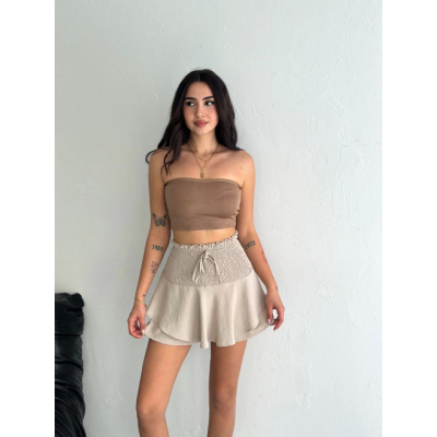 Ayrobin Şortlu Etek - Bej Ayrobin Şortlu Etek - Bej