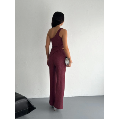 Asimetrik Crop Pantalon Ikili Takım - Gül Kurusu Asimetrik Crop Pantalon Ikili Takım - Gül Kurusu
