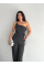 Asimetrik Crop Pantalon Ikili Takım - Füme Asimetrik Crop Pantalon Ikili Takım - Füme