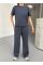 Osy Modal Yumuşak Dokulu Kumaş Kısa Kollu Bluz Rahat Pantalon Ikili Takım- Füme Osy Modal Yumuşak Dokulu Kumaş Kısa Kollu Bluz Rahat Pantalon Ikili Takım- Füme