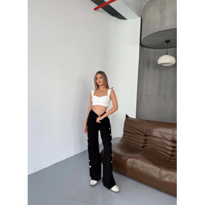 Osy Modal Yumuşak Dokulu Kumaş Nakış Işlemeli Rahat Bol Paça Eşofman Pantalon - Siyah Osy Modal Yumuşak Dokulu Kumaş Nakış Işlemeli Rahat Bol Paça Eşofman Pantalon - Siyah