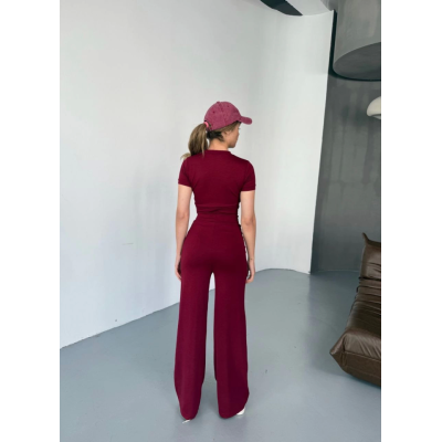 Osy Modal Yumuşak Dokulu Kumaş Nakış Işlemeli Rahat Bol Paça Eşofman Pantalon - Bordo Osy Modal Yumuşak Dokulu Kumaş Nakış Işlemeli Rahat Bol Paça Eşofman Pantalon - Bordo