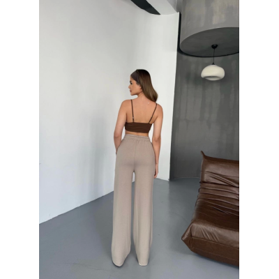 Osy Modal Yumuşak Dokulu Kumaş Nakış Işlemeli Rahat Bol Paça Eşofman Pantalon - Bej Osy Modal Yumuşak Dokulu Kumaş Nakış Işlemeli Rahat Bol Paça Eşofman Pantalon - Bej