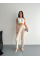 Yüksel Bel Rahat Paça Pantalon - Kırık Beyaz Yüksel Bel Rahat Paça Pantalon - Kırık Beyaz