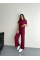 Osy Modal Yumuşak Dokulu Kumaş Kısa Kollu Yakalı T-shirt Pantalon Ikili Takım- Bordo Osy Modal Yumuşak Dokulu Kumaş Kısa Kollu Yakalı T-shirt Pantalon Ikili Takım- Bordo