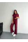 Osy Modal Yumuşak Dokulu Kumaş Kısa Kollu Yakalı T-shirt Pantalon Ikili Takım- Bordo Osy Modal Yumuşak Dokulu Kumaş Kısa Kollu Yakalı T-shirt Pantalon Ikili Takım- Bordo