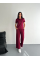 Osy Modal Yumuşak Dokulu Kumaş Kısa Kollu Yakalı T-shirt Pantalon Ikili Takım- Bordo Osy Modal Yumuşak Dokulu Kumaş Kısa Kollu Yakalı T-shirt Pantalon Ikili Takım- Bordo