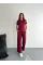 Osy Modal Yumuşak Dokulu Kumaş Kısa Kollu Yakalı T-shirt Pantalon Ikili Takım- Bordo Osy Modal Yumuşak Dokulu Kumaş Kısa Kollu Yakalı T-shirt Pantalon Ikili Takım- Bordo