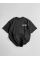Baskılı Oversize Bisiklet Yaka T-shirt - Siyah