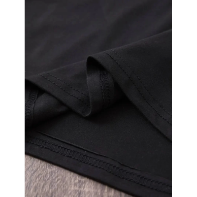 Baskılı Oversize Bisiklet Yaka T-shirt - Siyah Baskılı Oversize Bisiklet Yaka T-shirt - Siyah