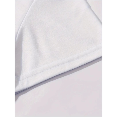 Baskılı Oversize Bisiklet Yaka T-shirt - Beyaz Baskılı Oversize Bisiklet Yaka T-shirt - Beyaz