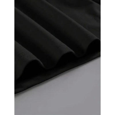 Baskılı Oversize Bisiklet Yaka T-shirt - Siyah Baskılı Oversize Bisiklet Yaka T-shirt - Siyah