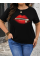 Baskılı Oversize Bisiklet Yaka T-shirt - Siyah Baskılı Oversize Bisiklet Yaka T-shirt - Siyah