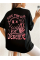 Baskılı Oversize Bisiklet Yaka T-shirt - Siyah Baskılı Oversize Bisiklet Yaka T-shirt - Siyah