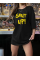Baskılı Oversize Bisiklet Yaka T-shirt - Siyah Baskılı Oversize Bisiklet Yaka T-shirt - Siyah