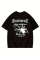 Baskılı Oversize Bisiklet Yaka T-shirt - Siyah Baskılı Oversize Bisiklet Yaka T-shirt - Siyah