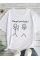 Baskılı Oversize Bisiklet Yaka T-shirt - Beyaz Baskılı Oversize Bisiklet Yaka T-shirt - Beyaz