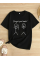 Baskılı Oversize Bisiklet Yaka T-shirt - Siyah Baskılı Oversize Bisiklet Yaka T-shirt - Siyah