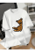 Baskılı Oversize Bisiklet Yaka T-shirt - Beyaz Baskılı Oversize Bisiklet Yaka T-shirt - Beyaz