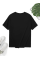 Baskılı Oversize Bisiklet Yaka T-shirt - Siyah