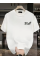 Baskılı Oversize Bisiklet Yaka T-shirt - Beyaz