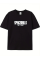 Baskılı Oversize Bisiklet Yaka T-shirt - Siyah