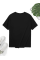 Baskılı Oversize Bisiklet Yaka T-shirt - Siyah