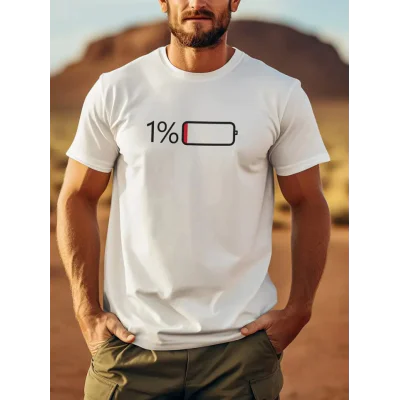 Baskılı Oversize Bisiklet Yaka T-shirt - Beyaz