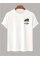Baskılı Oversize Bisiklet Yaka T-shirt - Beyaz
