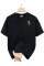Baskılı Oversize Bisiklet Yaka T-shirt - Siyah