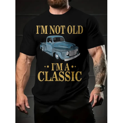 Baskılı Oversize Bisiklet Yaka T-shirt - Siyah
