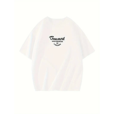 Thousand Baskılı Oversize Bisiklet Yaka T-shirt - Beyaz Thousand Baskılı Oversize Bisiklet Yaka T-shirt - Beyaz