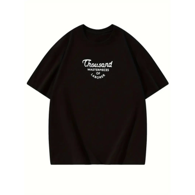 Thousand Baskılı Oversize Bisiklet Yaka T-shirt - Siyah Thousand Baskılı Oversize Bisiklet Yaka T-shirt - Siyah