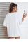 New York Baskılı Oversize Bisiklet Yaka T-shirt - Beyaz New York Baskılı Oversize Bisiklet Yaka T-shirt - Beyaz